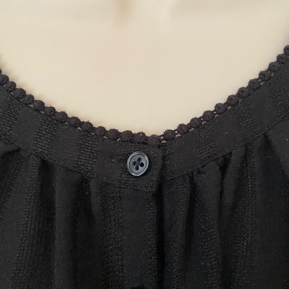 LOFT Black Top with Button Detail - Picture 2 of 5